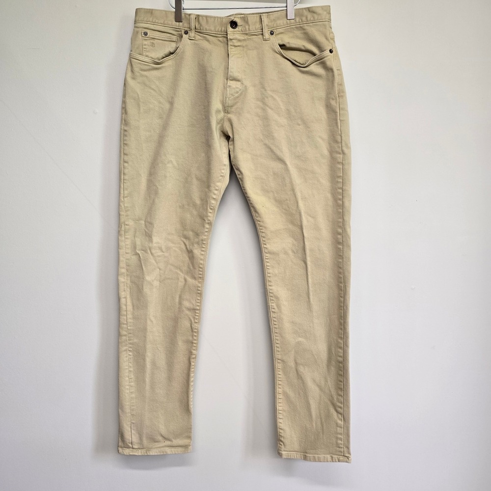 Todd Snyder Stretch 5-Pocket Jeans Mens 36x34 Khaki Slim Fit Minimalist